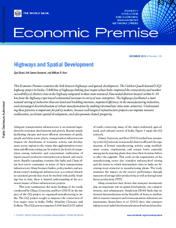 (PDF) Highways and Spatial Development