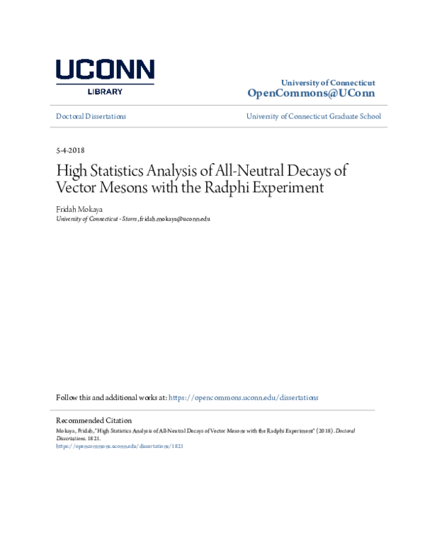 (PDF) High Statistics Analysis of All-Neutral Decays of Vector Mesons ...