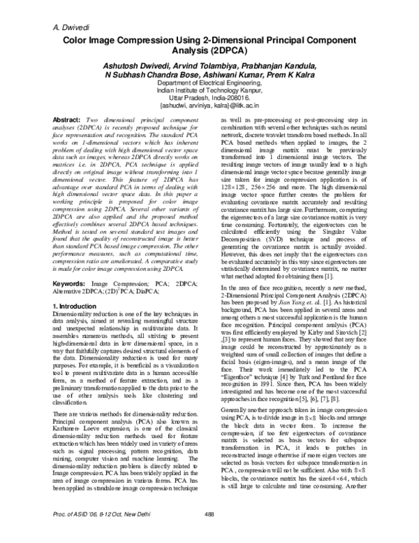 (PDF) Color Image Compression Using 2-Dimensional Principal Component ...