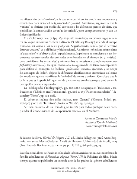 (PDF) Feliciano de Silva, Florisel de Niquea I-II, ed. Linda Pellegrino ...