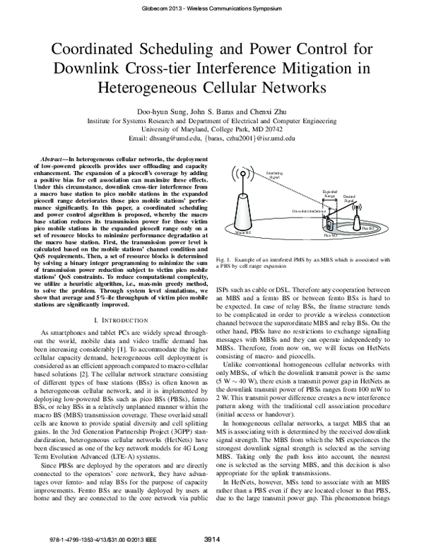 (PDF) Coordinated scheduling and power control for downlink cross-tier ...