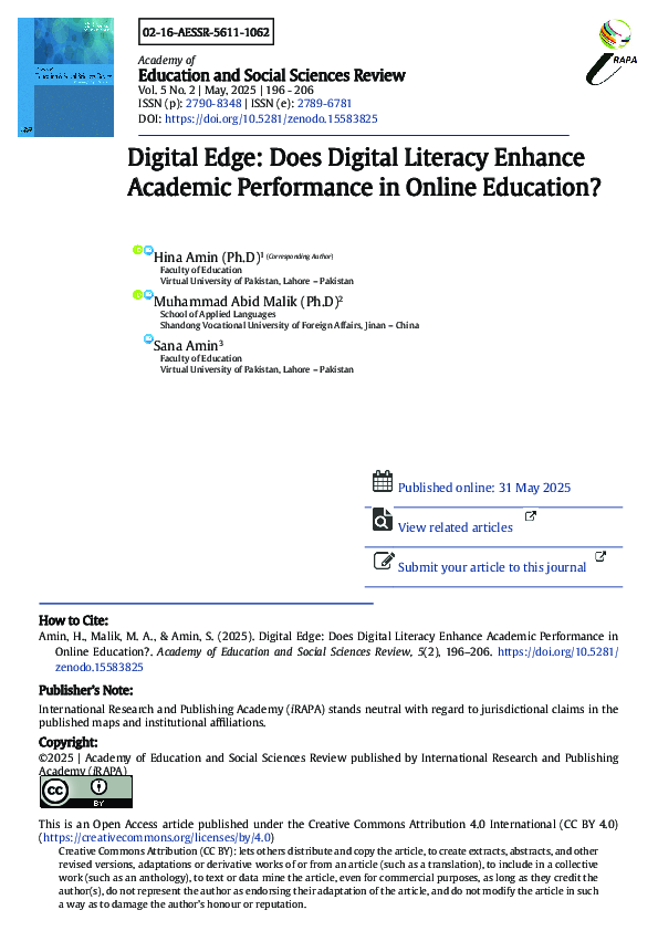 (PDF) Digital Edge: Does Digital Literacy Enhance Academic Performance ...