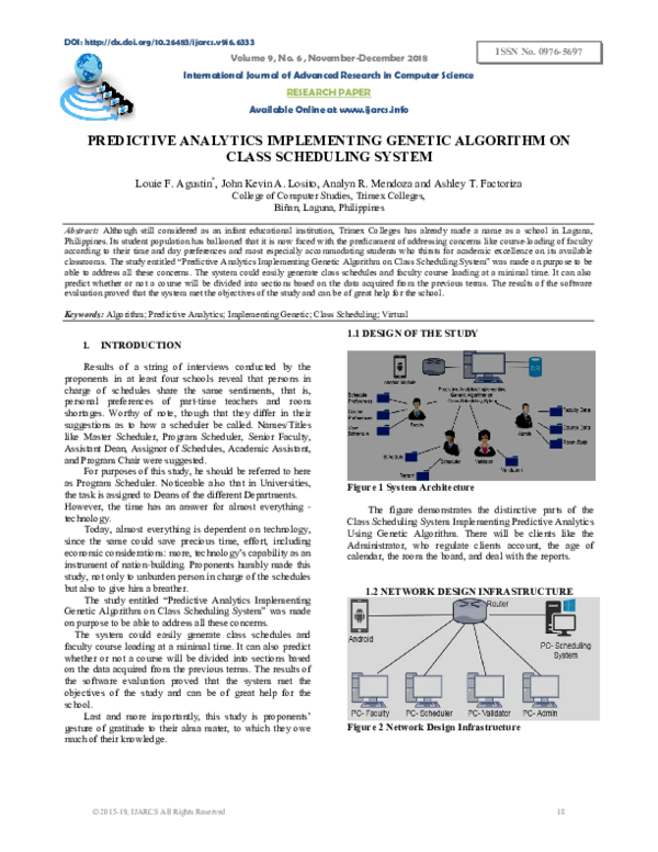 (PDF) Predictive Analytics Implementing Genetic Algorithm on Class ...