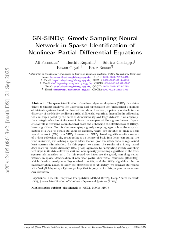 (PDF) GN-SINDy: Greedy Sampling Neural Network in Sparse Identification ...