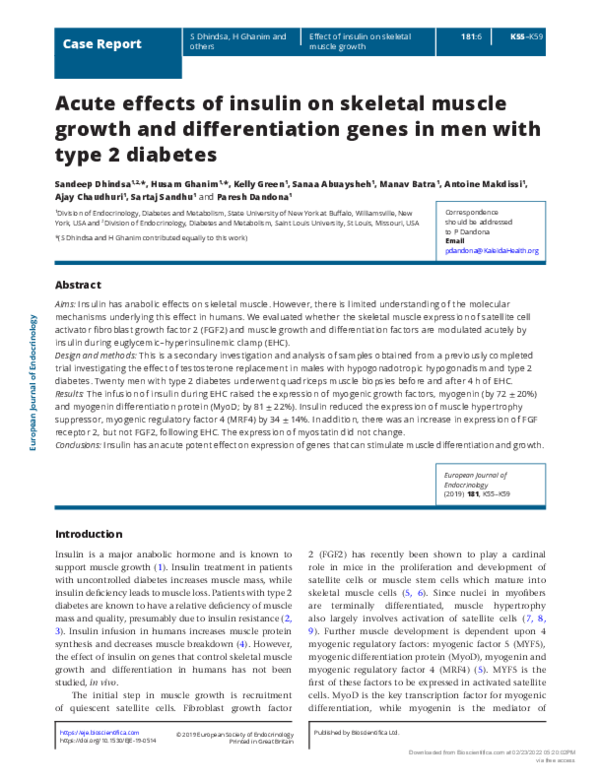 (PDF) Acute effects of insulin on skeletal muscle growth and ...