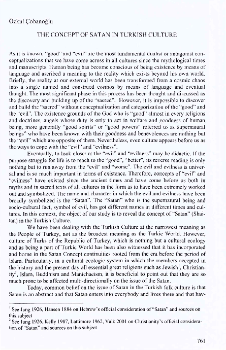 (PDF) The concept of satan in Turkish culture