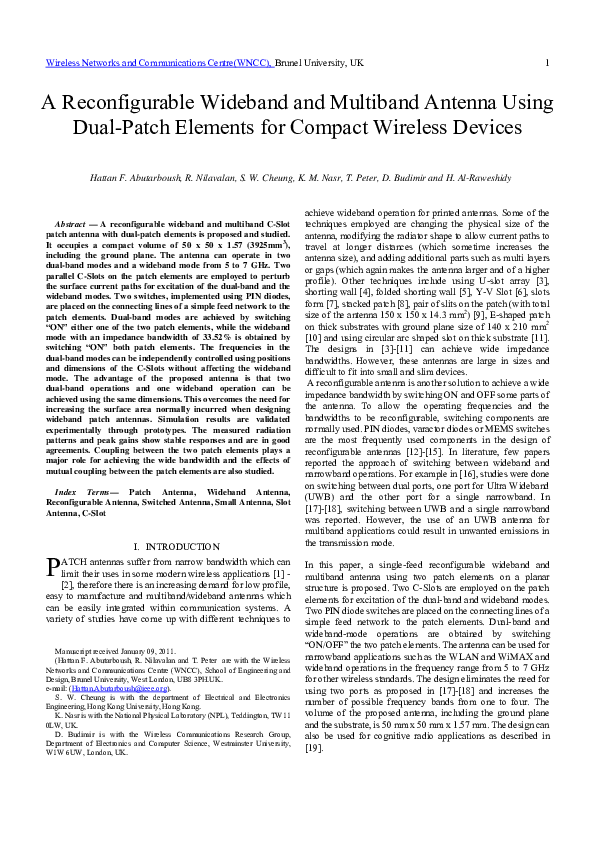 (PDF) A Reconfigurable Wideband and Multiband Antenna Using Dual-Patch ...