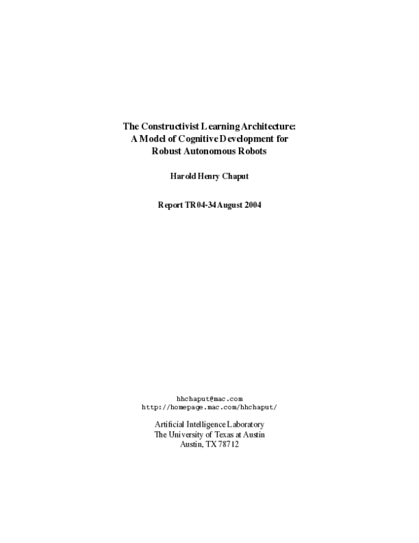 (PDF) The constructivist learning architecture: a model of cognitive ...