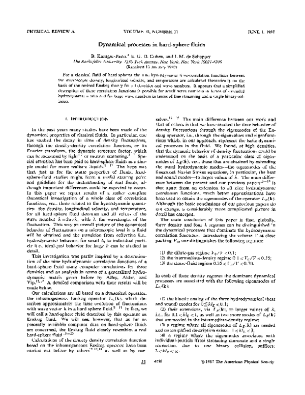 (PDF) Dynamical processes in hard-sphere fluids