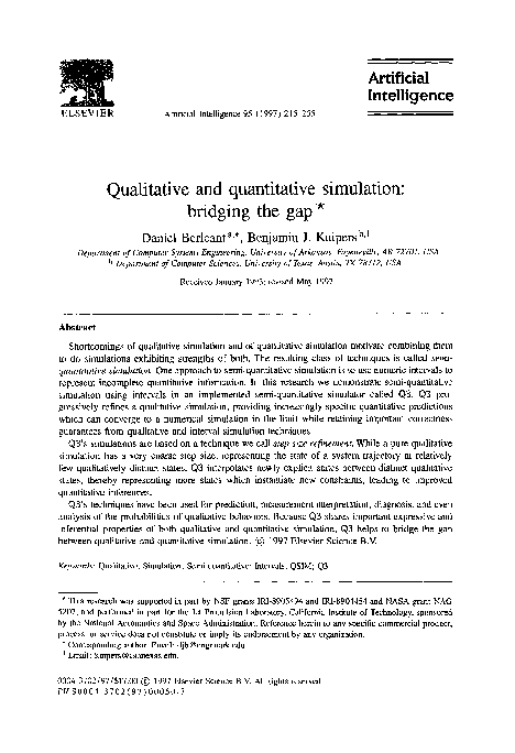 (PDF) Qualitative and quantitative simulation: bridging the gap
