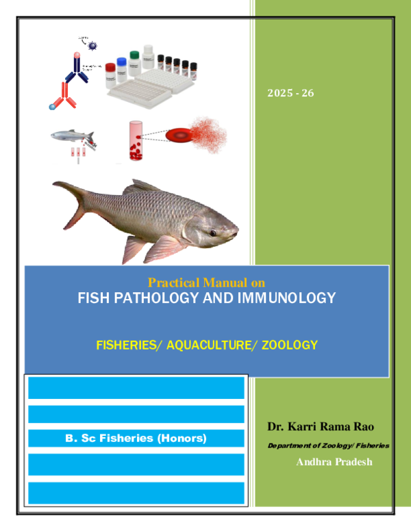 (PDF) Practical Manual on Fish Pathology and Immunology