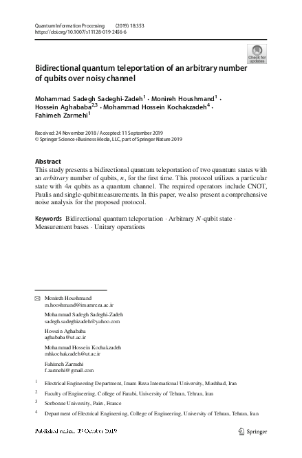(PDF) Bidirectional quantum teleportation of an arbitrary number of ...
