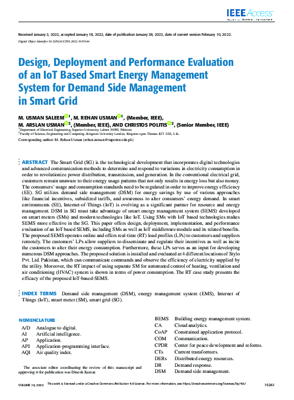 (PDF) Design, Deployment and Performance Evaluation of an IoT Based ...