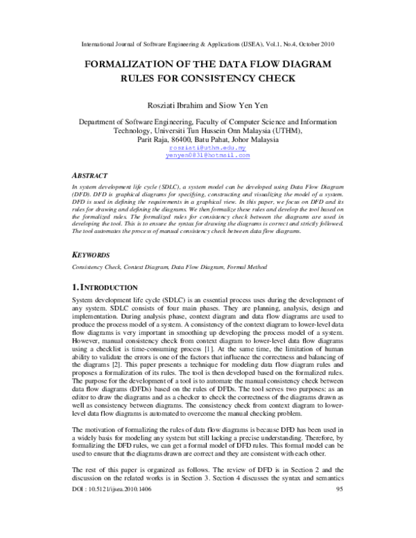 (PDF) Formalization of the Data Flow Diagram Rules for Consistency Check