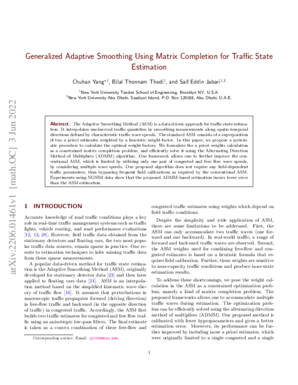 (PDF) Generalized Adaptive Smoothing Using Matrix Completion for ...