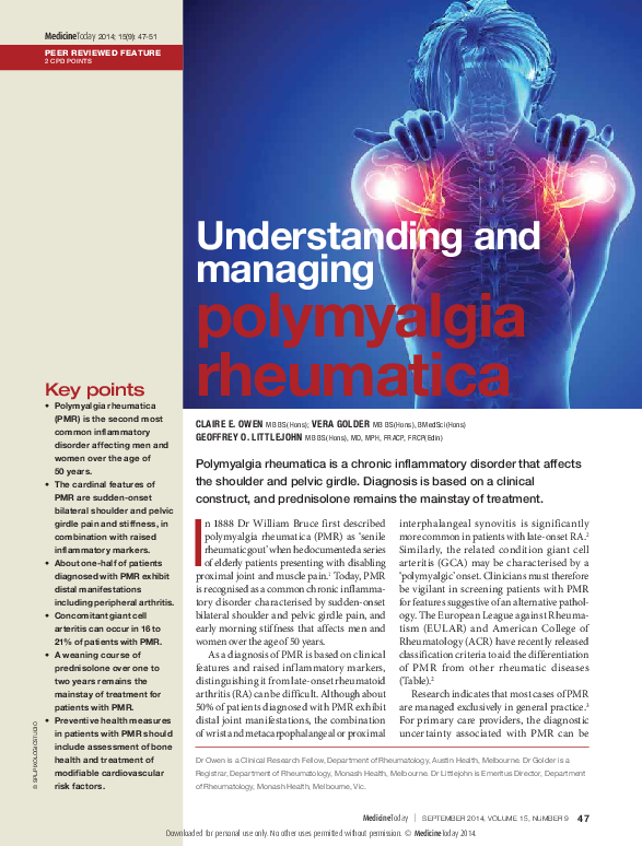 (PDF) Understanding and managing polymyalgia rheumatica