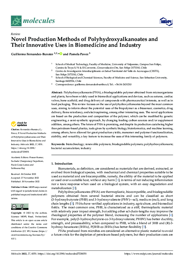 (PDF) Novel Production Methods of Polyhydroxyalkanoates and Their ...