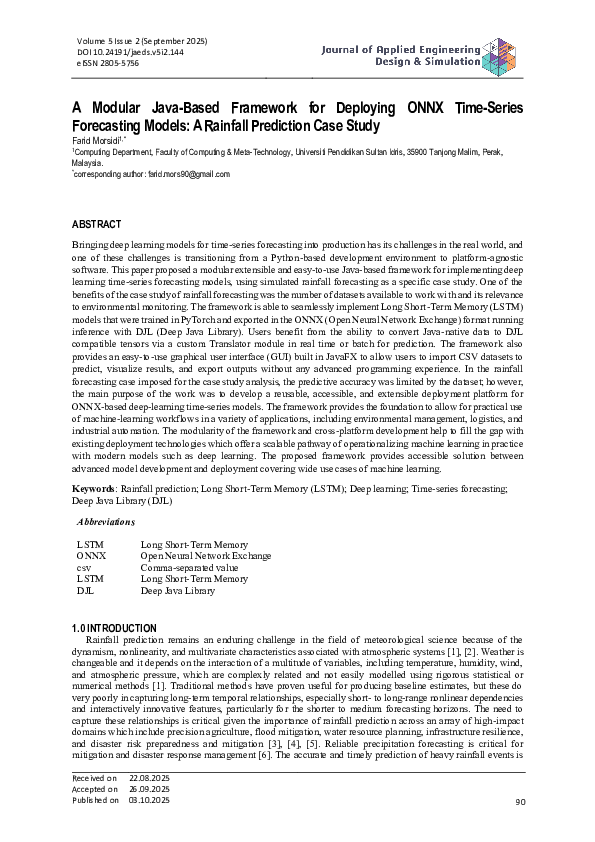 (PDF) A Modular Java-Based Framework for Deploying ONNX Time-Series ...