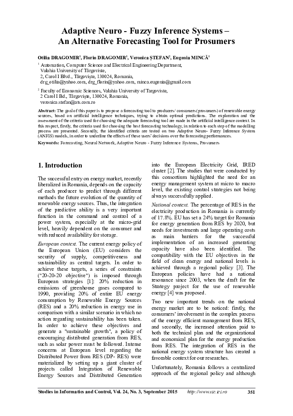 (PDF) Adaptive Neuro – Fuzzy Inference Systems – An Alternative ...