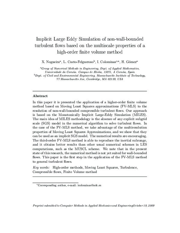 (PDF) Implicit Large Eddy Simulation of non-wall-bounded turbulent ...