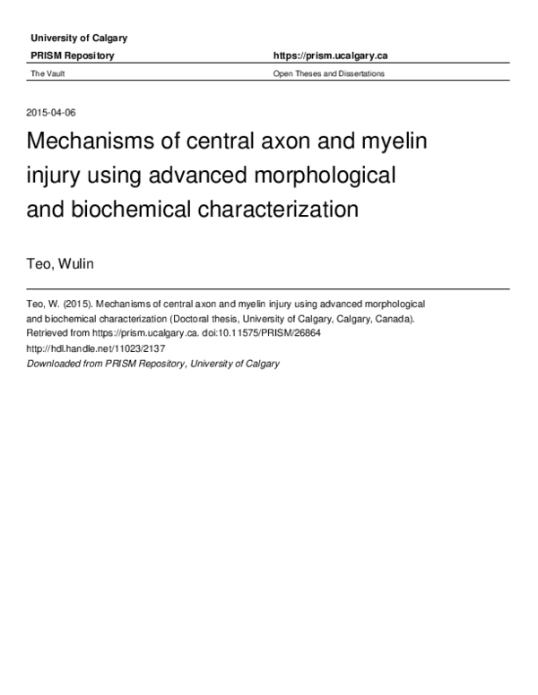 (PDF) Mechanisms of central axon and myelin injury using advanced ...