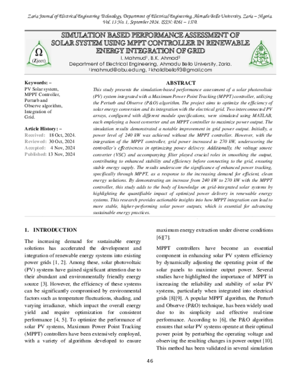 (PDF) SIMULATION BASED PERFORMANCE ASSESSMENT OF SOLAR SYSTEM USING ...