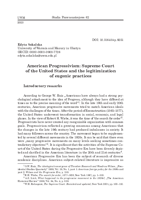 (PDF) American Progressivism: Supreme Court of the United States and ...