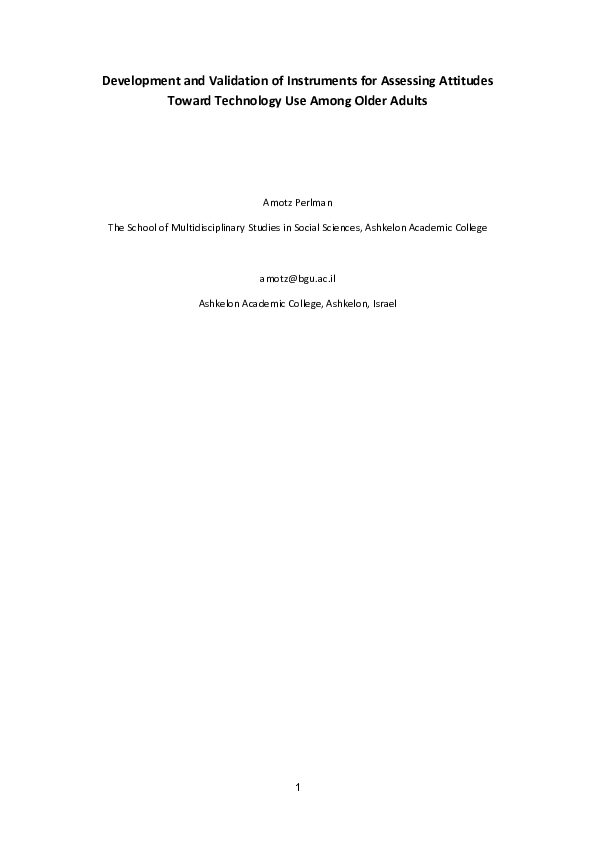 (PDF) Development and Validation of Instruments for Assessing Attitudes ...