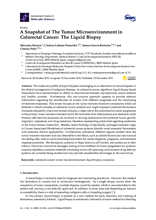 (PDF) A Snapshot of The Tumor Microenvironment in Colorectal Cancer ...