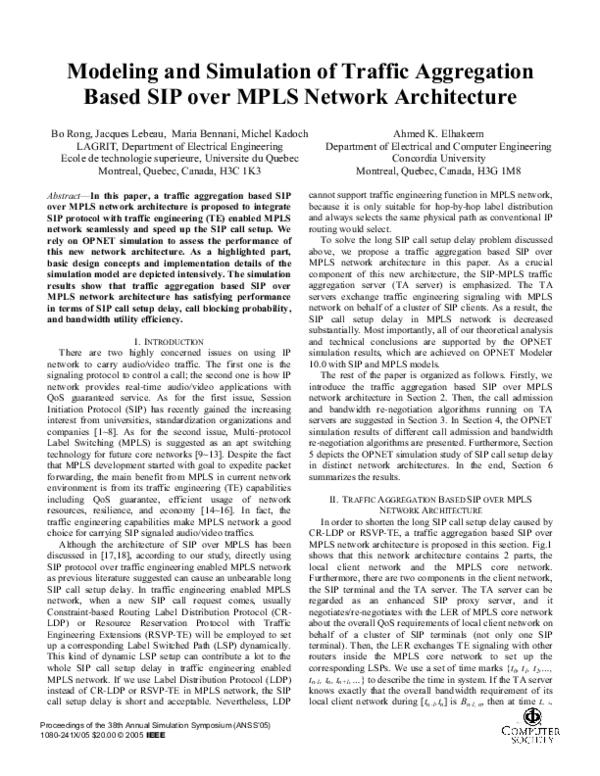 (PDF) Modeling and Simulation of Traffic Aggregation Based SIP over ...