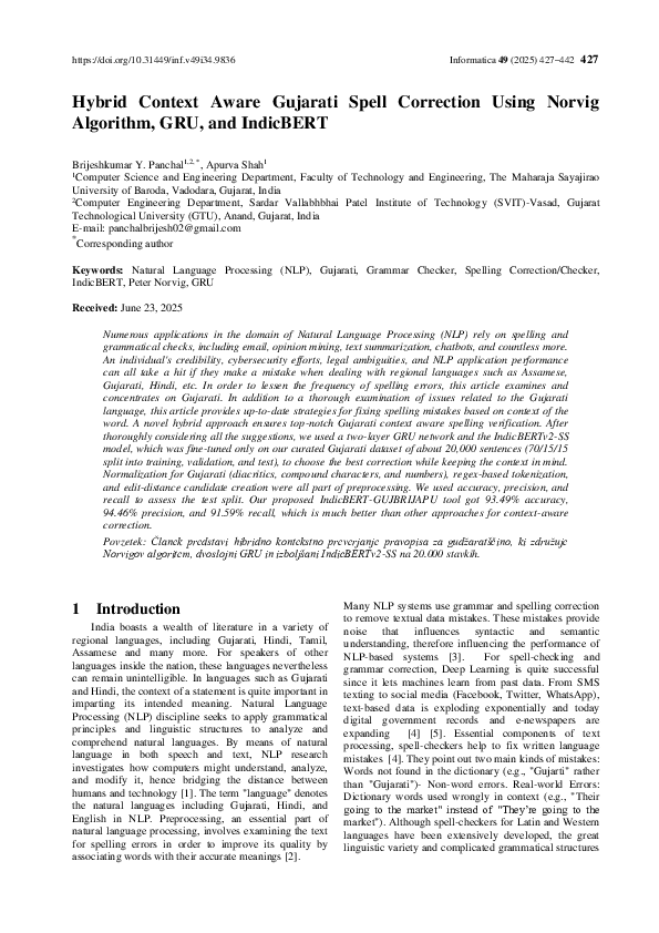 (PDF) Hybrid Context Aware Gujarati Spell Correction Using Norvig ...