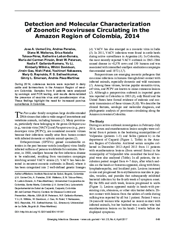 (PDF) Detection and Molecular Characterization of Zoonotic Poxviruses ...