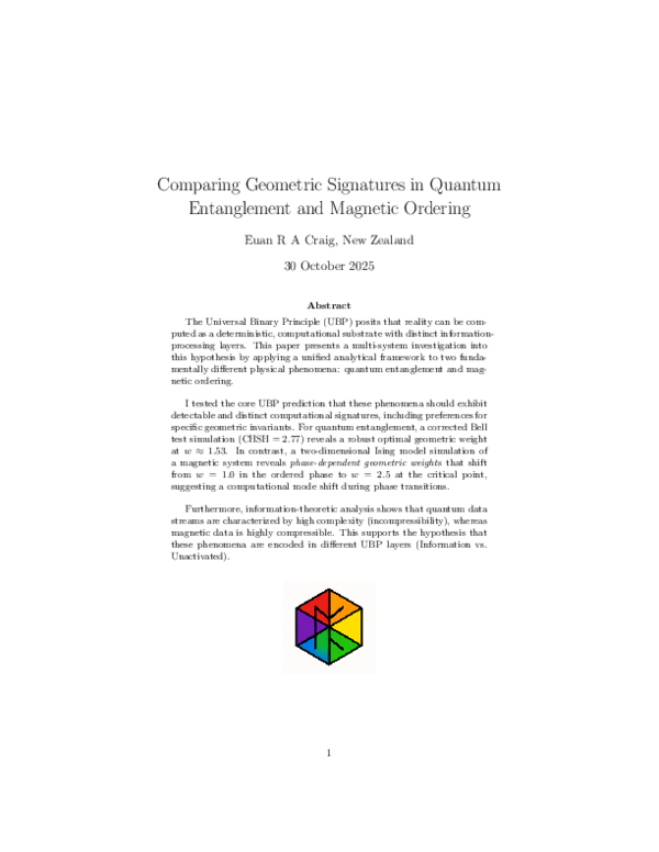 (PDF) Comparing Geometric Signatures in Quantum Entanglement and ...