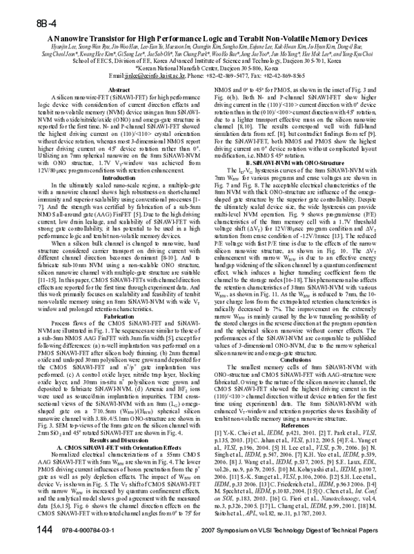 (PDF) A Nanowire Transistor for High Performance Logic and Terabit Non ...