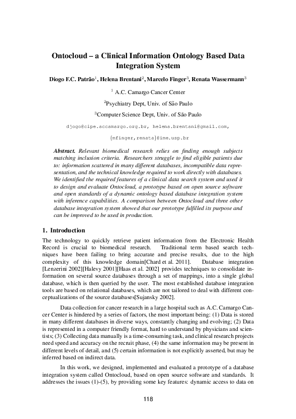 (PDF) Ontocloud - a Clinical Information Ontology Based Data ...