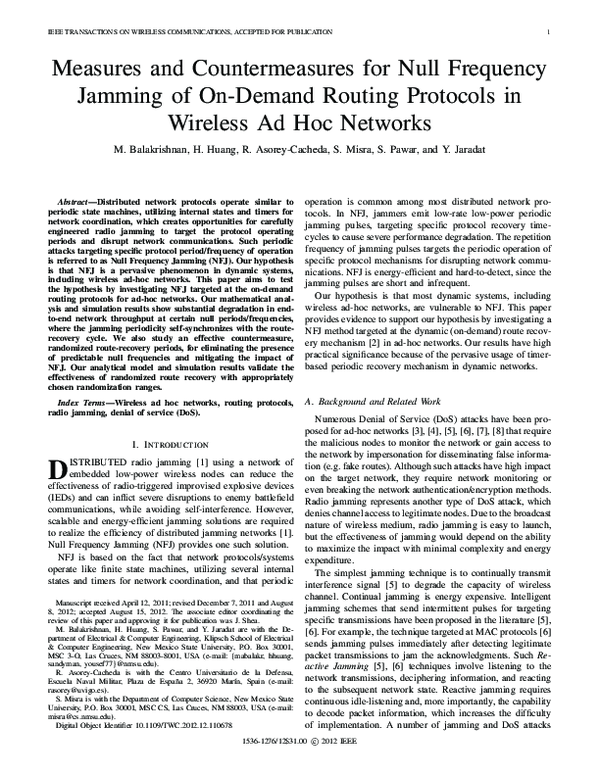 (PDF) Measures and Countermeasures for Null Frequency Jamming of On ...