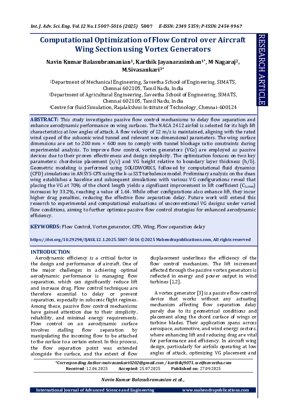 (PDF) Computational Optimization of Flow Control over Aircraft Wing ...