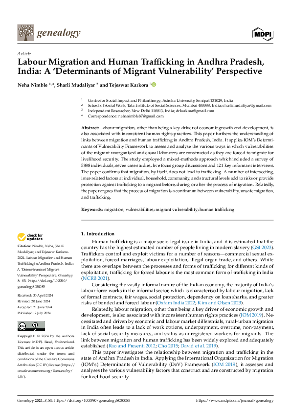 (PDF) Labour Migration and Human Trafficking in Andhra Pradesh, India ...