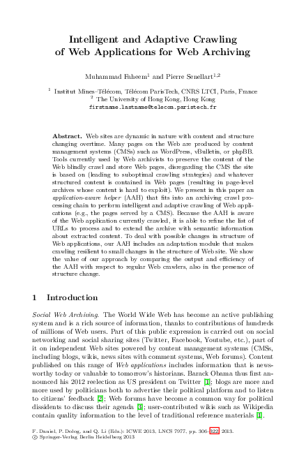 (PDF) Intelligent and Adaptive Crawling of Web Applications for Web ...