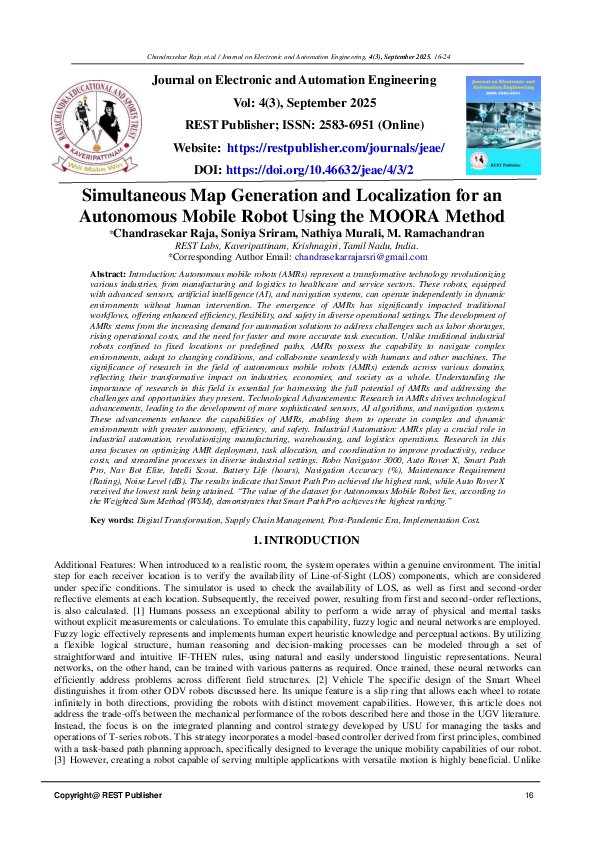 (PDF) Simultaneous Map Generation and Localization for an Autonomous ...