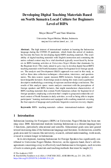(PDF) Developing Digital Teaching Materials Based on North Sumatra ...