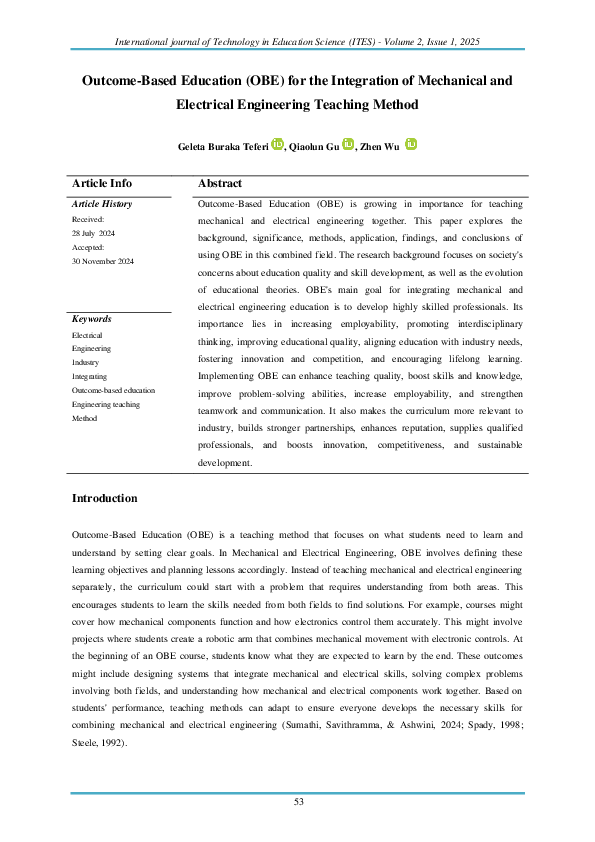 (PDF) Outcome-Based Education (OBE) for the Integration of Mechanical ...