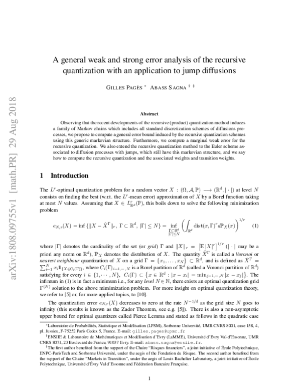 (PDF) A general weak and strong error analysis of the recursive ...