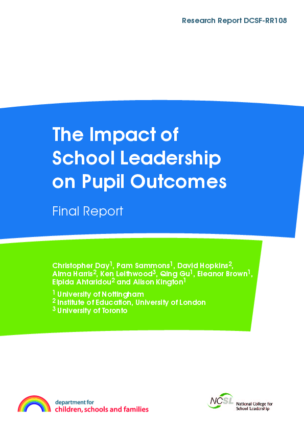 (PDF) The impact of school leadership on pupil outcomes