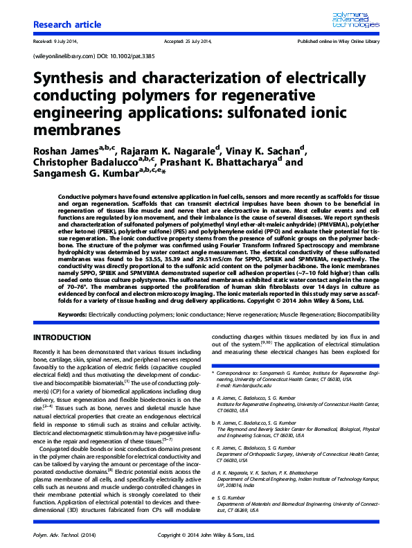 (PDF) Synthesis and characterization of electrically conducting ...