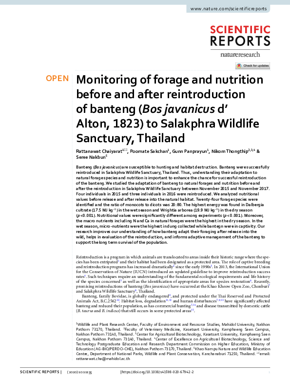 (PDF) Monitoring of forage and nutrition before and after ...
