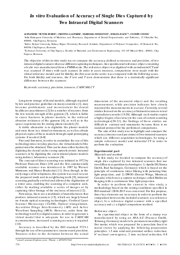 (PDF) In vitro Evaluation of Accuracy of Single Dies Captured by Two ...