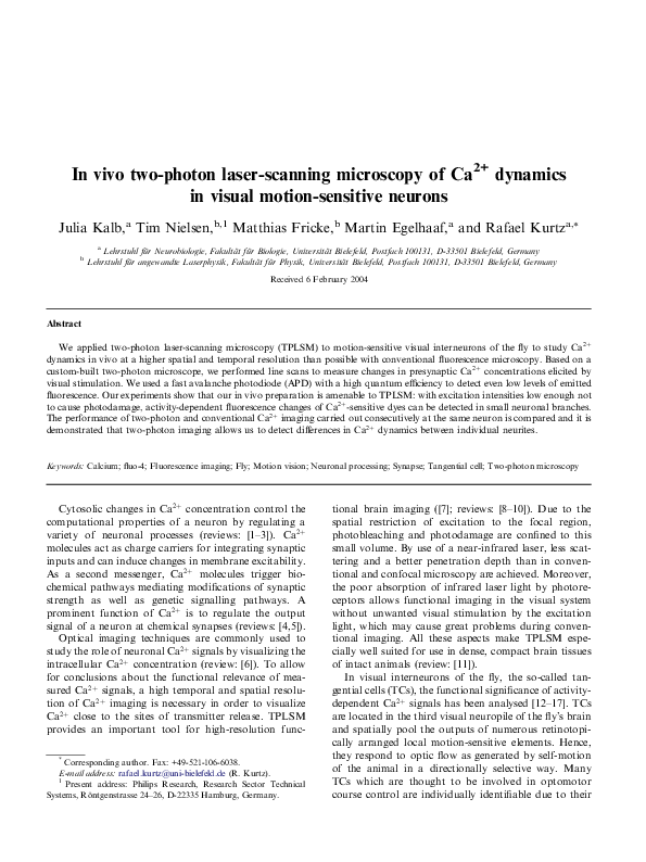 (PDF) In vivo two-photon laser-scanning microscopy of Ca2+ dynamics in ...