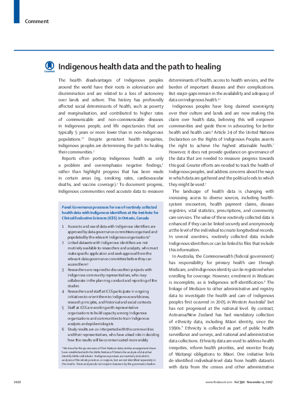 (PDF) Indigenous health data and the path to healing