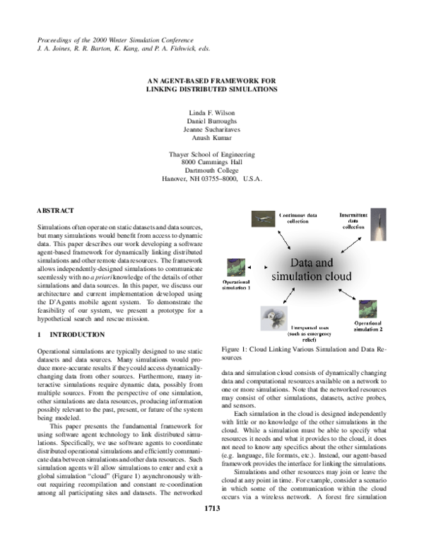 (PDF) An agent-based framework for linking distributed simulations